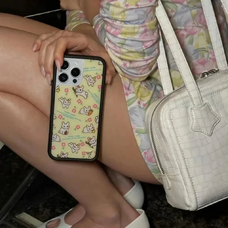 Wildflower Sandy Carrot Bunnies Cute Girl Phone Case For iPhone