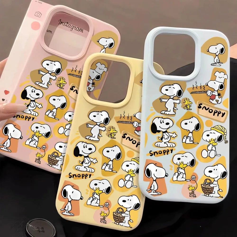 Cute Cartoon Animation Creative Soft Shell Snoopy Mobile Phone Case For iPhone