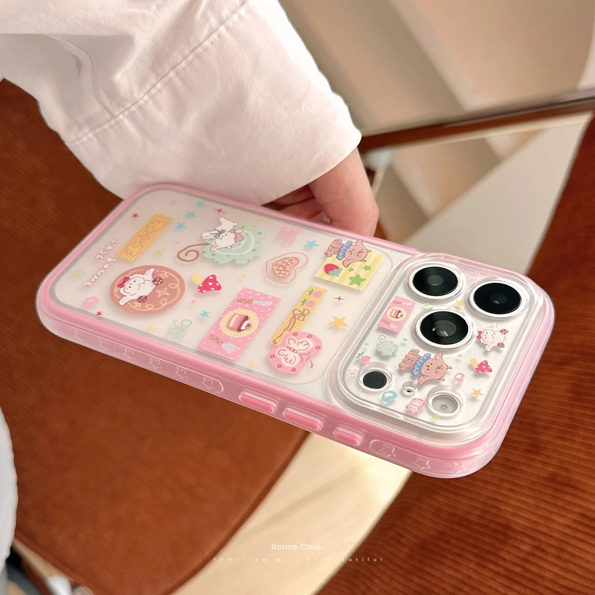 Korean Frosted Cartoon Lamb Pattern illustration Phone Case For iPhone