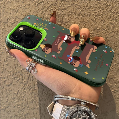 Cartoon Dachshund Dog Case For iPhone
