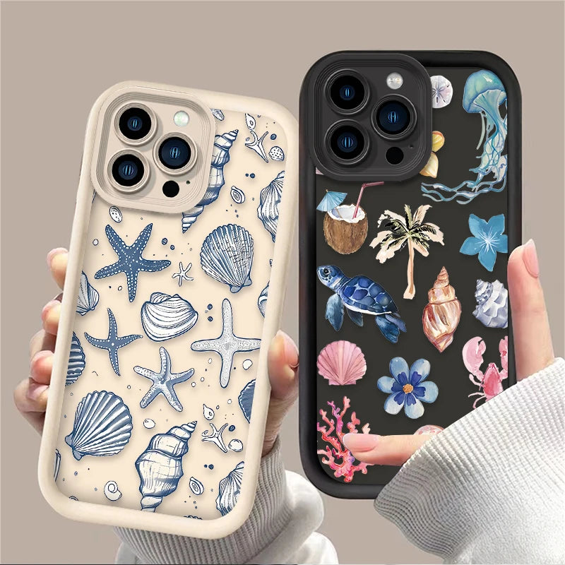 Ocean Starfish Seashell Case For iPhone
