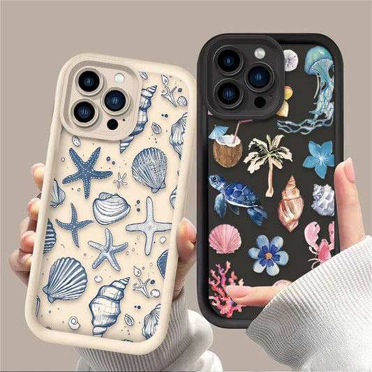 Ocean Starfish Seashell Case For iPhone