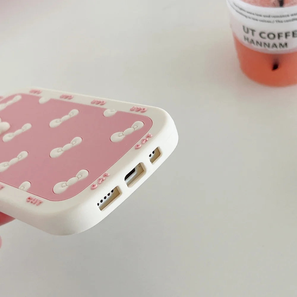 Bow Tie Lens KT Silicone Phone Case For iPhone