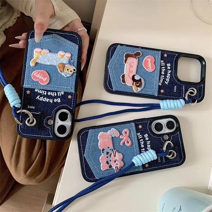 Korean Cute Cat Card Slot Phone Case