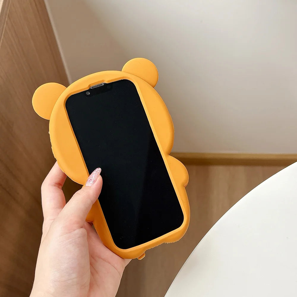 Funny Rilakkuma Bear Hello Kitty Soft Silicone Case For iPhone
