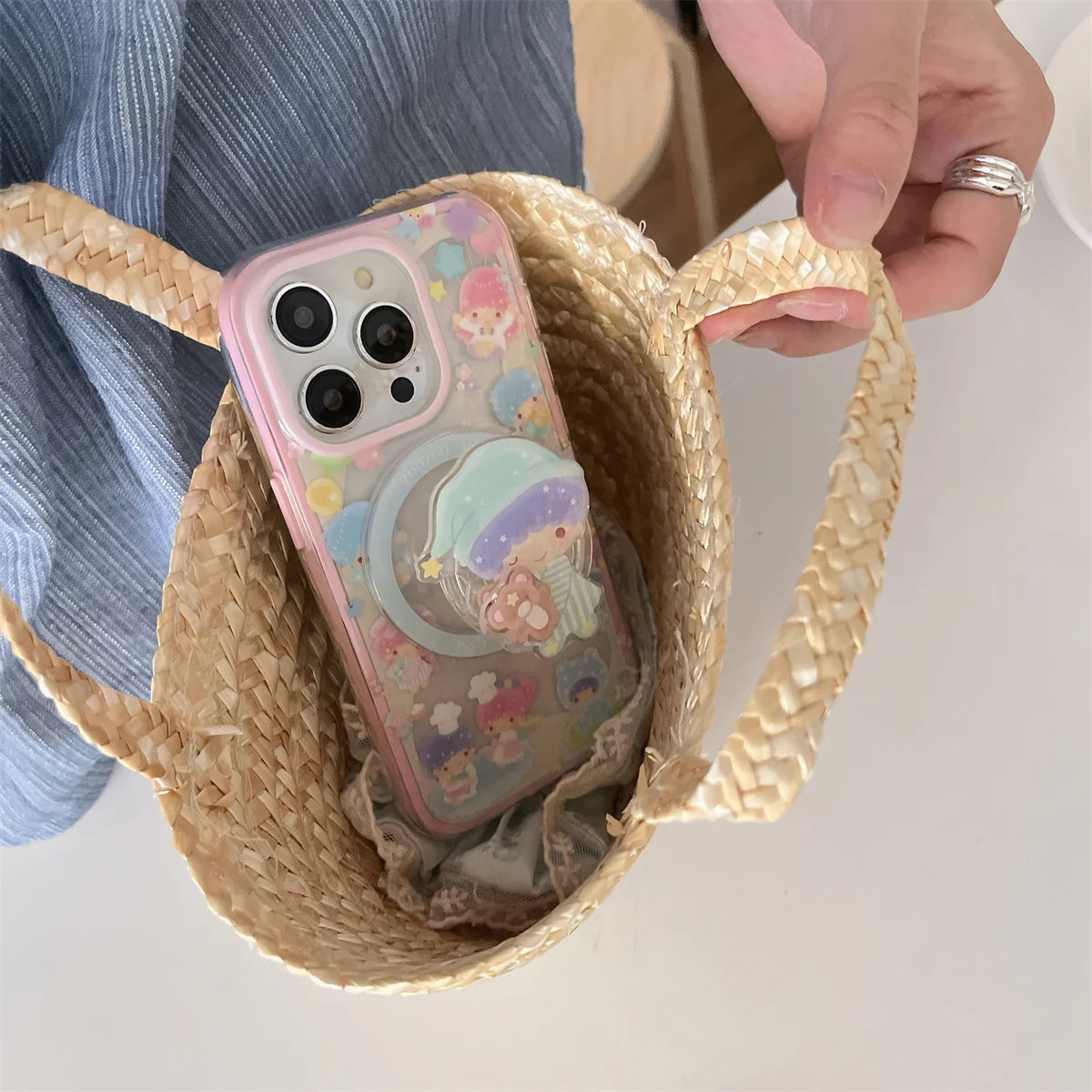 New Pink Shake Stand Phone Case For iPhone