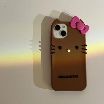 Hello Kitty Cartoon 3D Bow Phone Case For iPhone