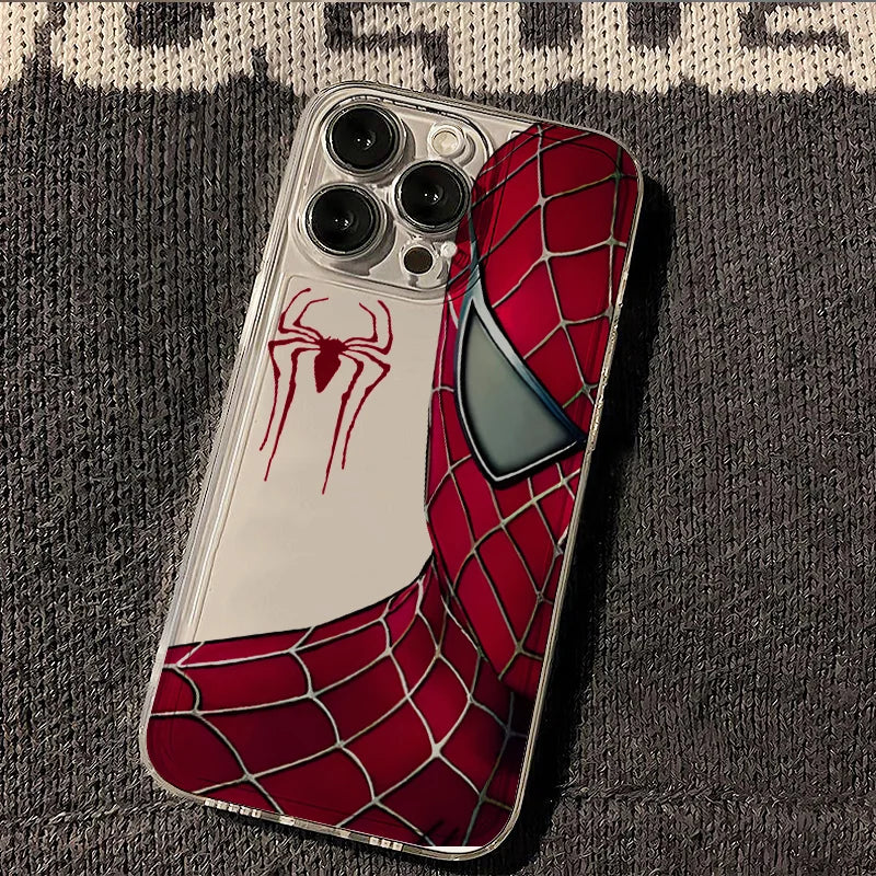 Red Marvel Spider Man Cartoon Phone Case For iPhone