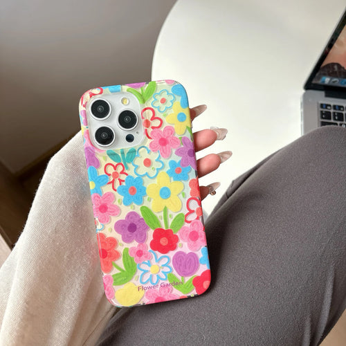 Vivid & Artistic Colorful Doodle Flower Protective Phone Case