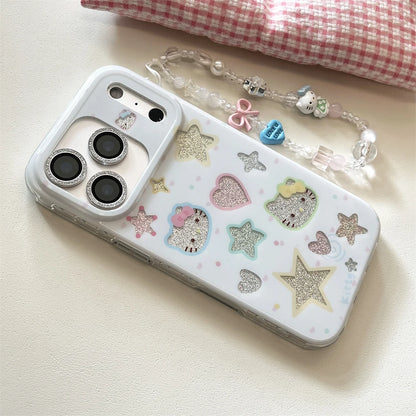 Bling Glitter Full Screen Hello Kitty Melody Phone Case For iPhone