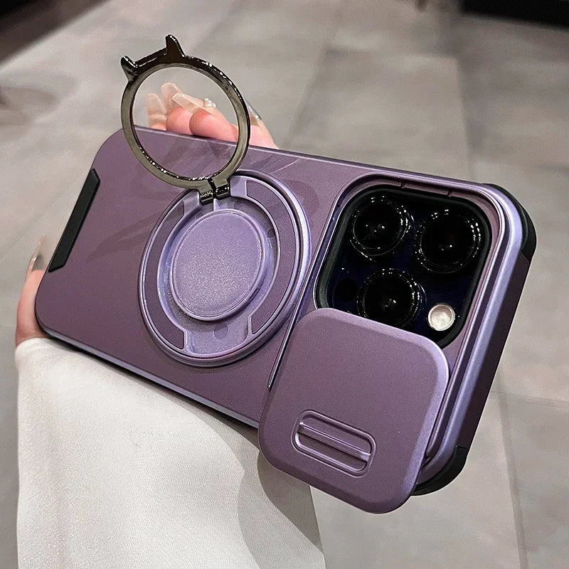 Slide Camera Protection Magnetic Bracket Magsafe Case For iPhone