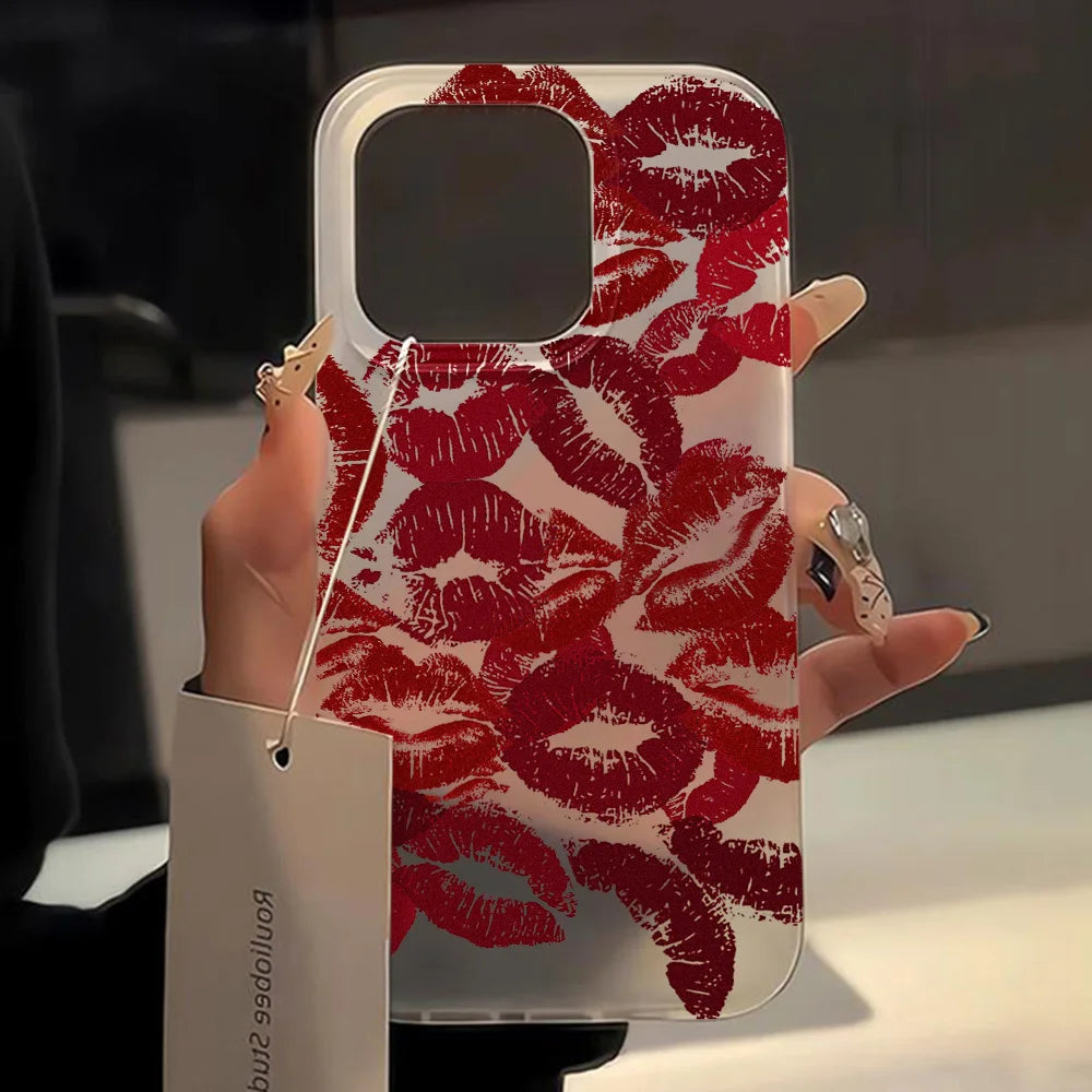 Sexy Girl Red Lips Phone Case For iPhone