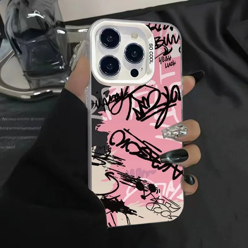 English Blurred Graffiti Phone Case