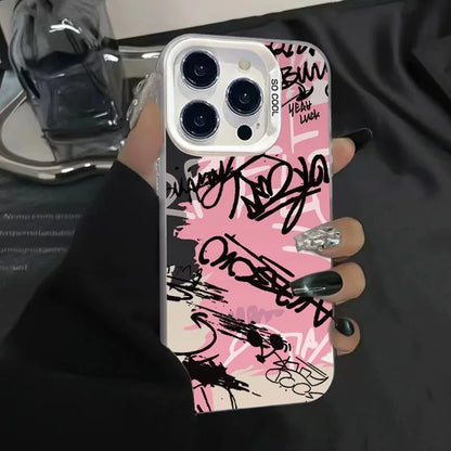 English Blurred Graffiti Phone Case
