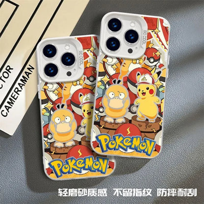 Cute Pikachu Psyduck Phone Case For iPhone