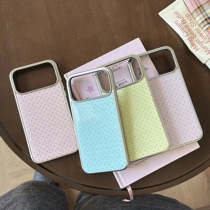 Candy Color Polka Dot Plating Case  For iPhone