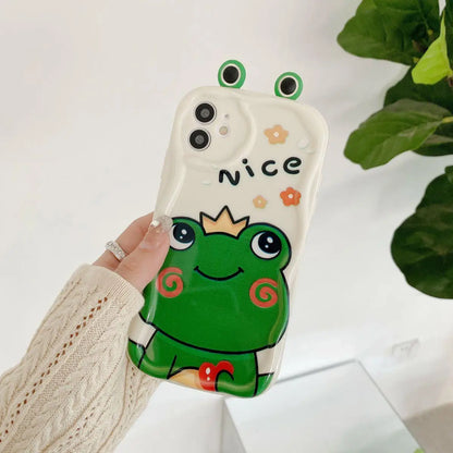 Cute 3D Bear Duck Frog Eyes Ears Soft Phone Case For IPhone