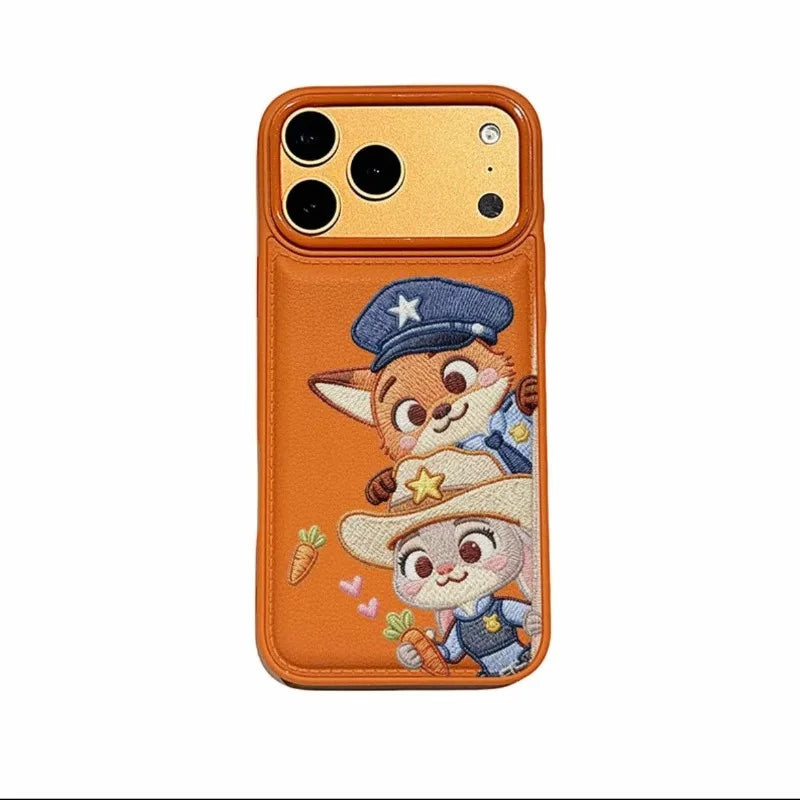 Anime Zootopia 2 Nick Judy Imitation Embroidery Skin Striae Suitable For iPhone