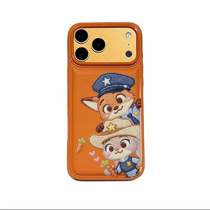 Anime Zootopia 2 Nick Judy Imitation Embroidery Skin Striae Suitable For iPhone