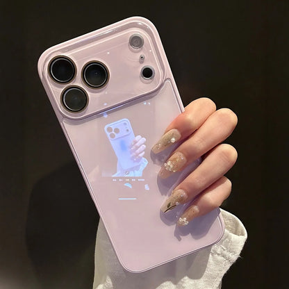 Tempered Glass Candy Color Hard Case For iPhone