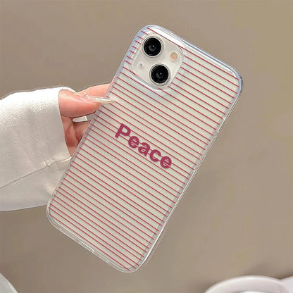 Striped Pattern Transparent Phone Case For iPhone
