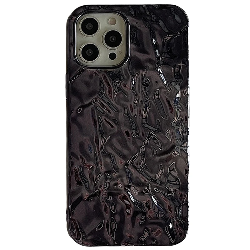 Plating Metal Color Silver Tin Foil Pleats Phone Case