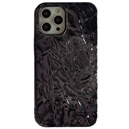 Plating Metal Color Silver Tin Foil Pleats Phone Case