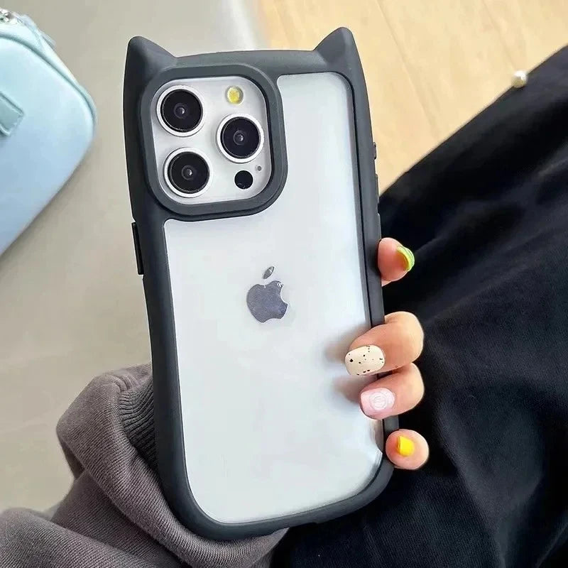 Soft Silicone Cute Cat Ear Phone Cases