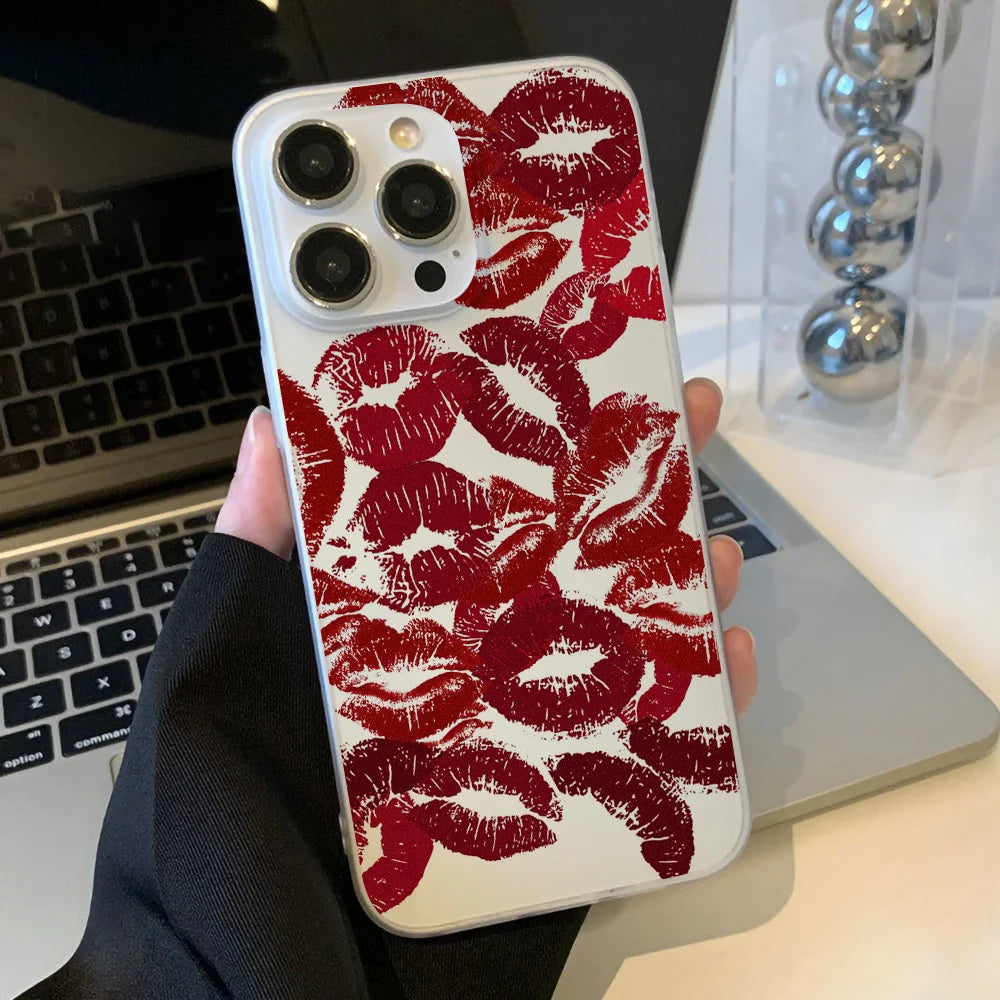 Sexy Girl Red Lips Phone Case For iPhone