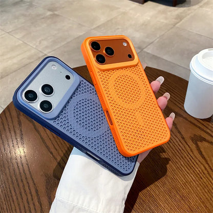 Luxury Solid Colors Heat Dissipation Mesh Phone Case For iPhone