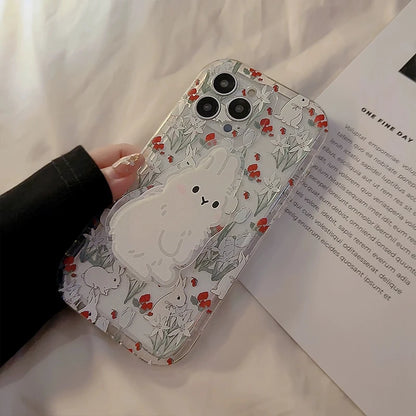 Cute Rabbit Grip Holder Phone Case For iPhone