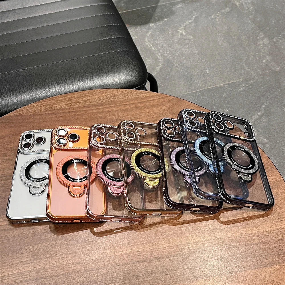 Glitter For Magsafe Bracket Case For iPhone