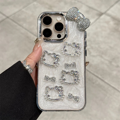 Sanrio Hello Kitty Anime Diamond Three-Dimensional Phone Case For iPhone
