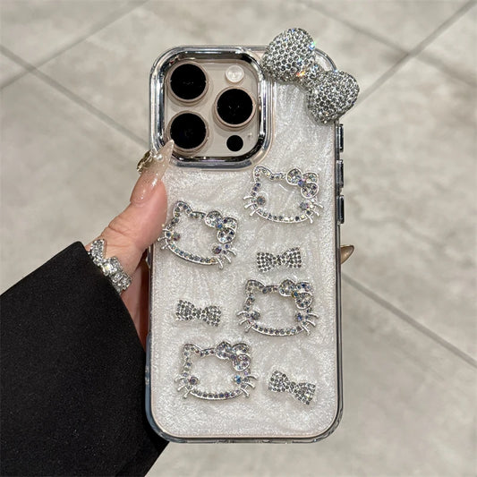 Sanrio Hello Kitty Anime Diamond Three-Dimensional Phone Case For iPhone