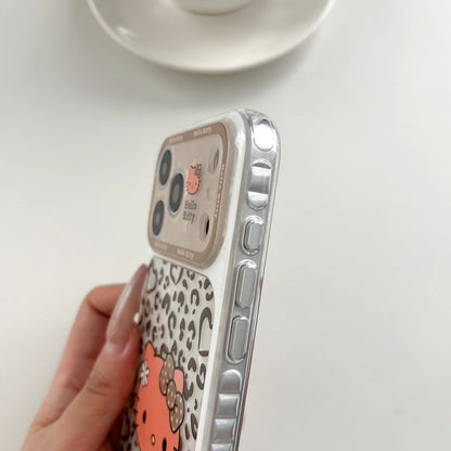 Luxury IMD Leopard Print Cute Sanrio Hello Kitty Case For iPhone