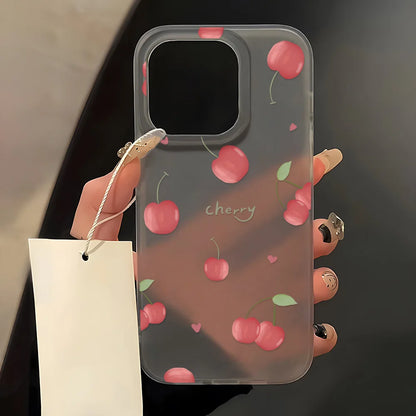 Korean Strawberry Clear Phone Case For iPhone