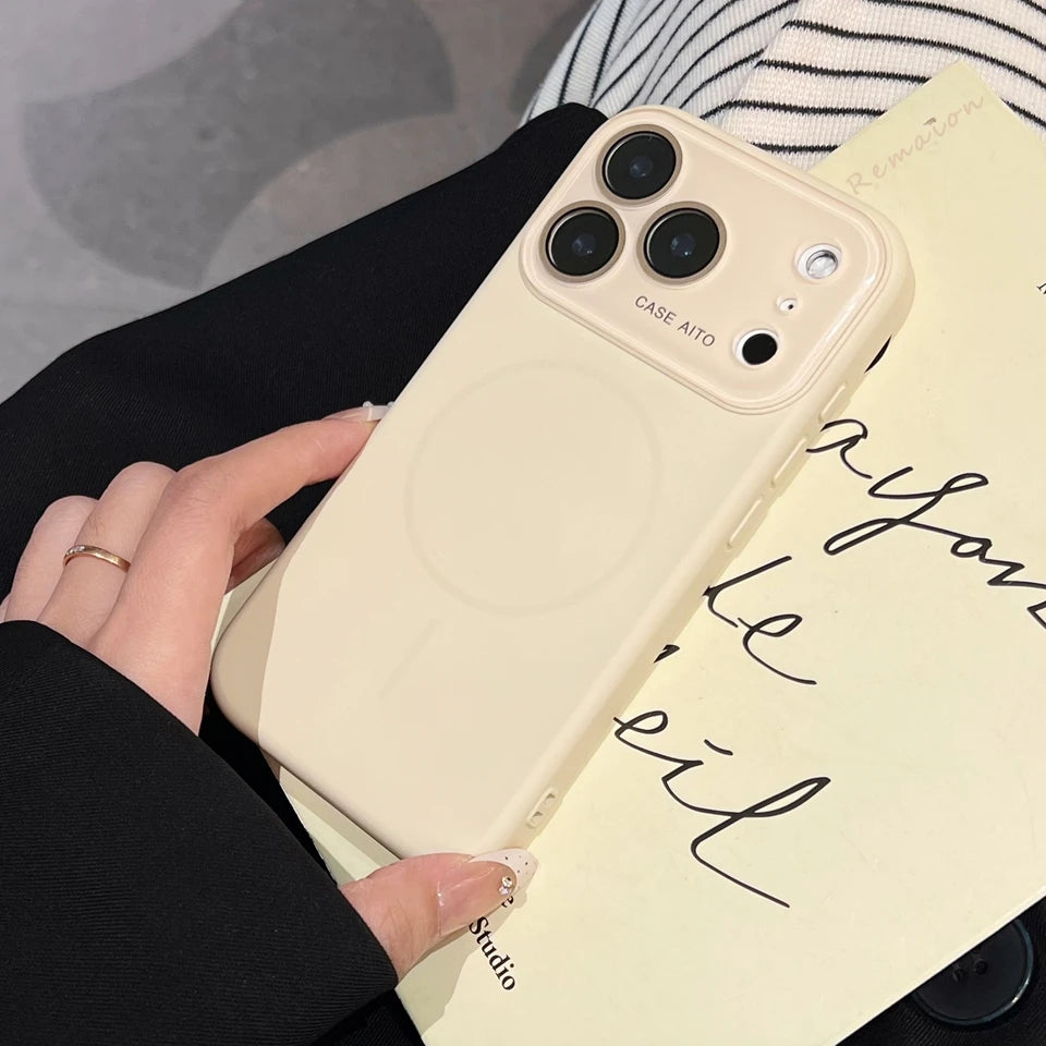 Big Window Liquid Silicone Phone Case For iPhone