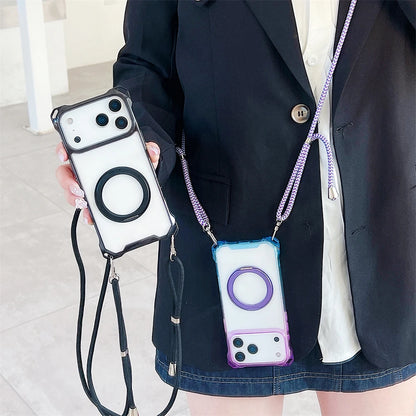 Metal Magnetic Holder Gradient Case For iPhone
