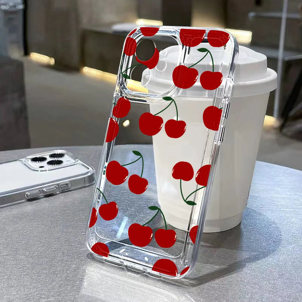 Cherry Silicone Phone Case For iPhone