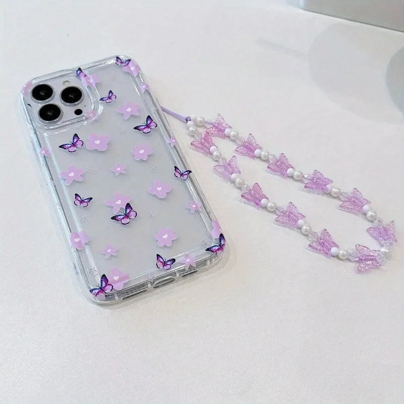 Lovely Butterfly Flower Phone Case For iPhone
