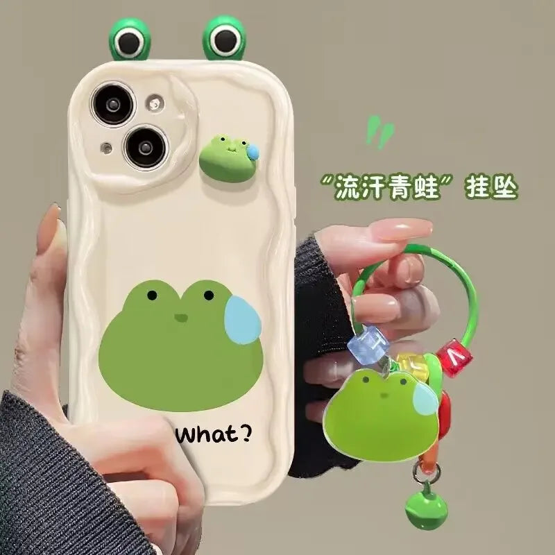 3D Ear Panda Frog Pendant Phone Case for IPhone