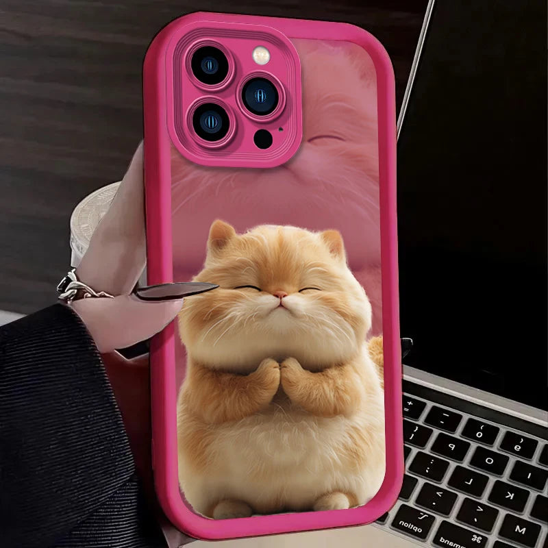 Cute Funny Fat Cat Phone Case For iPhone