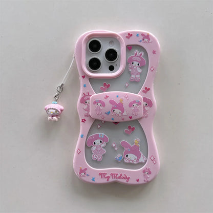 New Cute Cartoon Three-Dimensional Bow-Tied Leopard Print Kitty Phone Case For iPhone