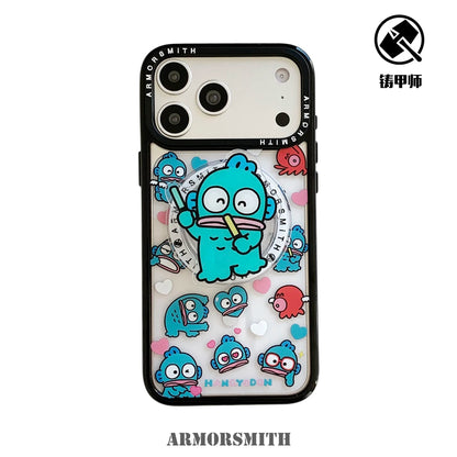 Sanrio Hangyodon Magnetic Holder Magsafe Wireless Charge Cute Cartoon Phone Case For iPhone