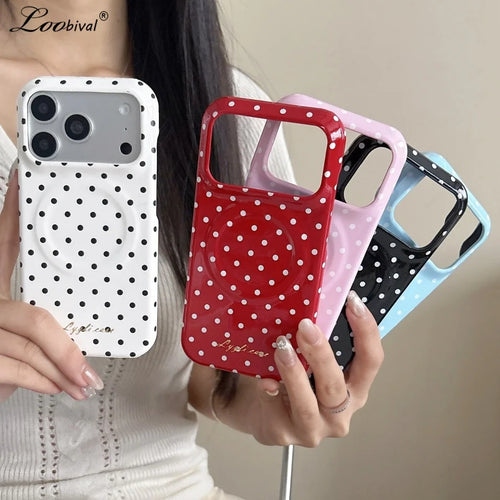 For Magsafe Polka Dot Candy Color Case For iPhone