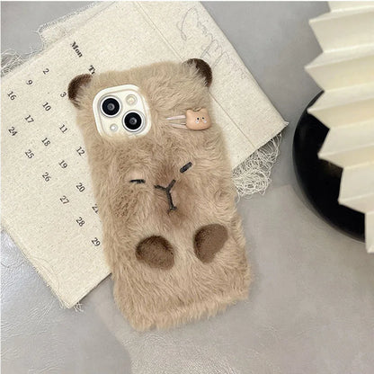 Ins Korean Cute 3D Capybara Soft Case For iPhone