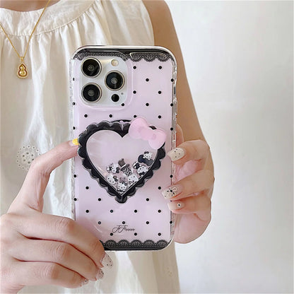 Korean Cute Polka Dot Magnetic Phone Case For iPhone