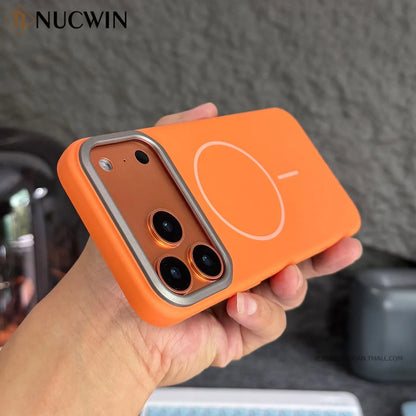 Minimalist Orange Slim Magnetic Case For iPhone