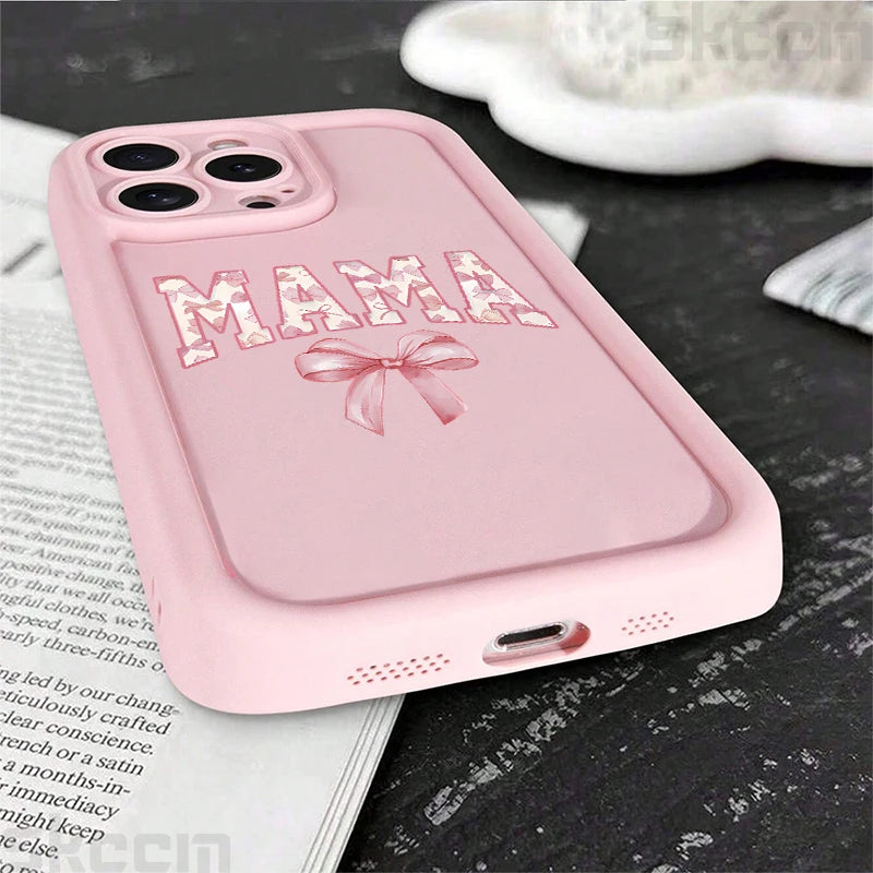 Pink Bow Mom's Letter Pattern Design Phone Case For iPhone