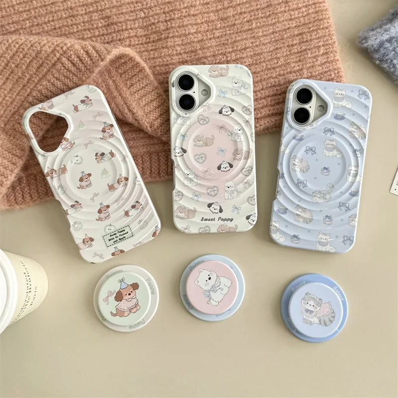 Kawaii Cartoon Puppy Magnetic Phone Case